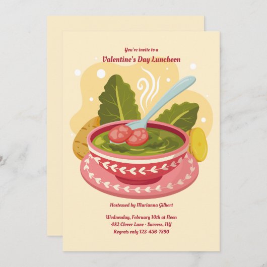 Deel de Love Luncheon Kaart (Voorkant / Achterkant)