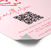 Deel de Love Red Bow trouwfoto Deel QR-code Poster (Hoek)