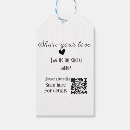 Deel de love scan QR-code en voeg sociale details Cadeaulabel (Voorkant)