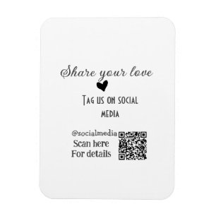 Deel de love scan QR-code en voeg sociale details Magneet