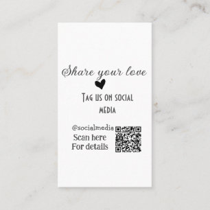 Deel de love scan QR-code en voeg sociale details Visitekaartje