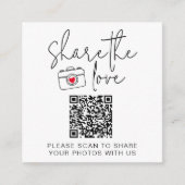 Deel de Love Scan QR Code Trouwtafel Informatiekaartje (Voorkant)