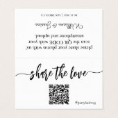 Deel de QR-code van de Liefde Wedde Foto's Visitekaartjes (Buitenkant ongevouwen)