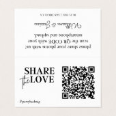Deel de QR-code van de Liefde Wedde Foto's Visitekaartjes (Buitenkant ongevouwen)