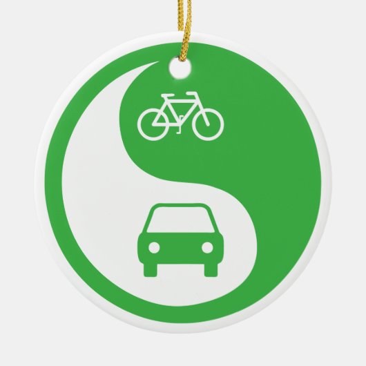 Deel de Road Yin Yang Keramisch Ornament (Voorkant)