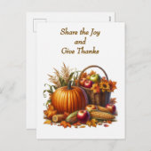 Deel de vreugde geef dank feestdag feestdagenkaart (Voorkant / Achterkant)