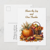 Deel de vreugde, geef dank vakantie feestdagenkaart (Voorkant / Achterkant)