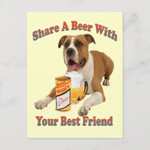 Deel een bier met Boxer Briefkaart