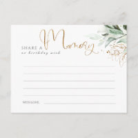 Deel een Geheugen of Verjaardagswens Goud en groen