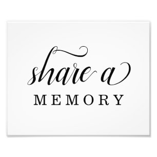 Deel een Geheugenbord voor begrafenis, verjaardag, Foto Afdruk