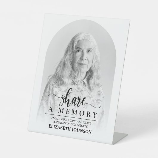 Deel een herinnering - Begrafenisfoto Reclamebord Met Voetstuk (Voorkant)