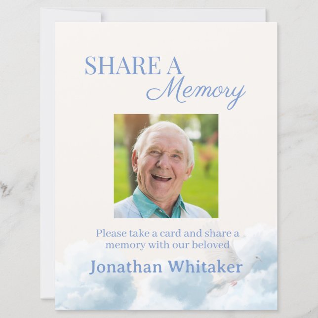 Deel Een Herinnering Bord Funeralsjabloon (Voorkant)