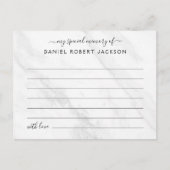 Deel Een Herinnering Foto Funeral White Marmer Briefkaart (Voorkant)