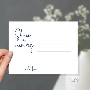 Deel een herinnering rouwkaart met modern script briefkaart