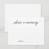 Deel een herinnering sympathie, Memorial Note Kaar Kaart (Voorkant / Achterkant)