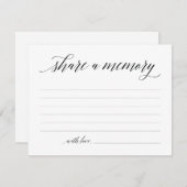 Deel een herinnering sympathie, Memorial Note Kaar Kaart (Voorkant / Achterkant)