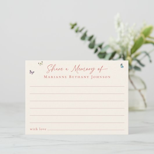 Deel een herinnering Wildflower Viering van het le Informatiekaartje (Staand voorkant)