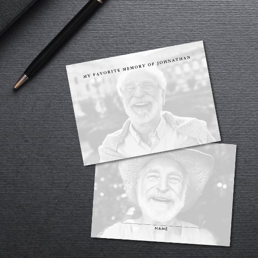 Deel een Memory 2-Photo Memorial Kaart Visitekaartje