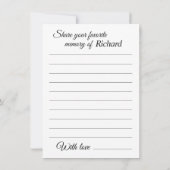 Deel een Memory Kaart Funeral Memorial Krant (Achterkant)