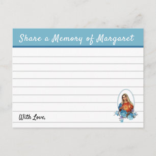 Deel een Memory Virgin Mary Funeral Memorial— Briefkaart