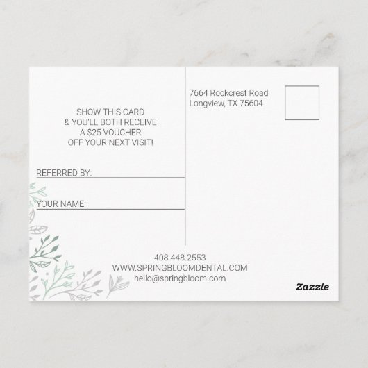 Deel een Smile Dental Reference Program Briefkaart (Achterkant)