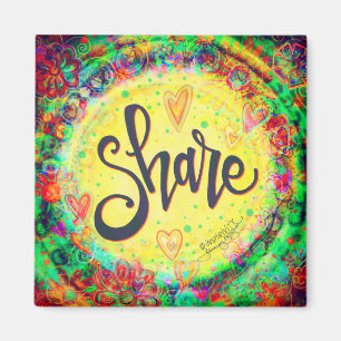 "Deel" Eén woord inspiratie Magneet