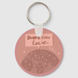 Deel enkele Love Key Ring Sleutelhanger