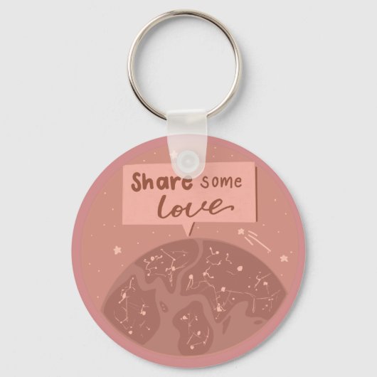 Deel enkele Love Key Ring Sleutelhanger (Voorkant)