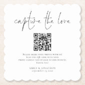 Deel foto QR Code Leg de liefde bruiloft Kartonnen Onderzetters (Voorkant)