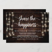 Deel het geluk, Rustic Elopement Feest Kaart (Voorkant / Achterkant)