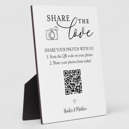 Deel het Love Photo Album QR Code Fotoplaat (Zijkant)