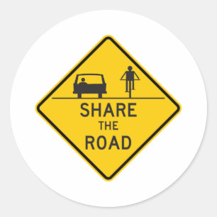 Deel het Teken van de Wegwegen Ronde Sticker