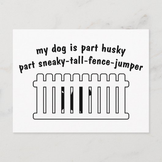 Deel Husky Part Fence-Jumper Briefkaart (Voorkant)