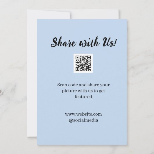 Deel je afbeelding scan QR-code website e-mail toe Bedankkaart (Voorkant)