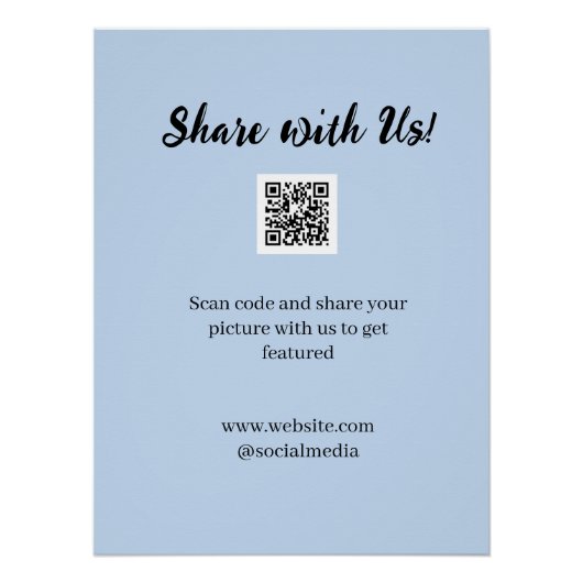 Deel je afbeelding scan QR-code website e-mail toe Perfect Poster (Voorkant)