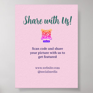 Deel je afbeelding scan QR-code website e-mail toe Poster