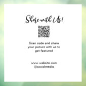 Deel je afbeelding scan QR-code website e-mail toe Raamsticker (Vel 3)