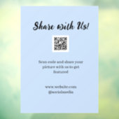 Deel je afbeelding scan QR-code website e-mail toe Raamsticker (Vel 3)