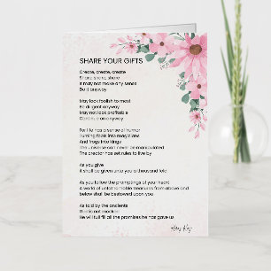 Deel je geschenken Inspirerend empowerment gedicht Folie Wenskaart
