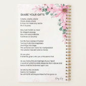 Deel je geschenken Inspirerend empowerment gedicht Planner (Achterkant)
