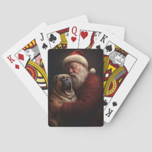 Deel Pei met Kerstman Feestelijke Kerstmis Pokerkaarten