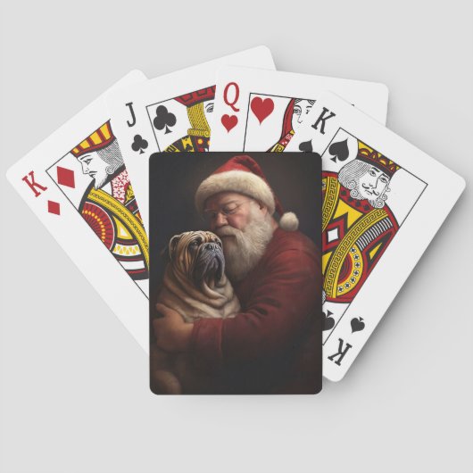 Deel Pei met Kerstman Feestelijke Kerstmis Pokerkaarten (Achterkant)