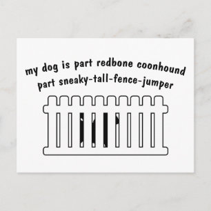 Deel Redbone Coonhound Part Fence-Jumper Briefkaart