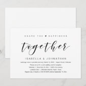 Deel samen het geluk, Wedding Elopement Kaart (Voorkant / Achterkant)