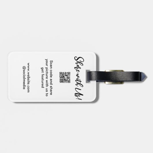 Deel uw afbeelding scan QR-code website toevoegen  Bagagelabel (Achterkant horizontaal)