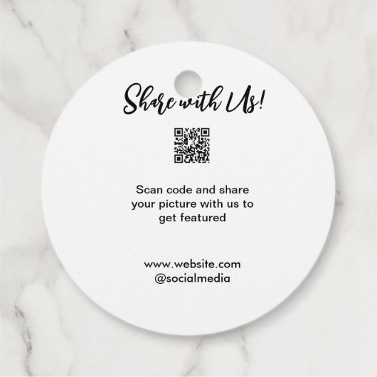 Deel uw afbeelding scan QR-code website toevoegen  Bedankjes Labels (Achterkant)