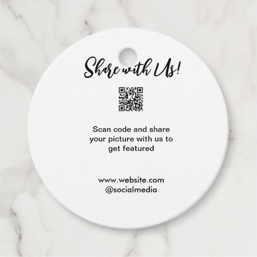 Deel uw afbeelding scan QR-code website toevoegen  Bedankjes Labels (Voorkant)