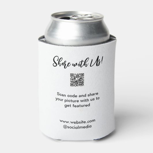 Deel uw afbeelding scan QR-code website toevoegen Blikjeskoeler (Blikje Voorkant)
