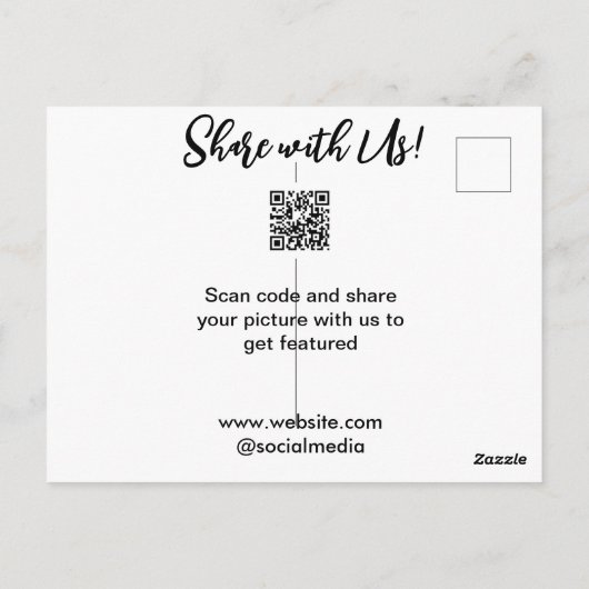 Deel uw afbeelding scan QR-code website toevoegen  Briefkaart (Achterkant)