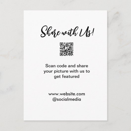 Deel uw afbeelding scan QR-code website toevoegen  Briefkaart (Voorkant)